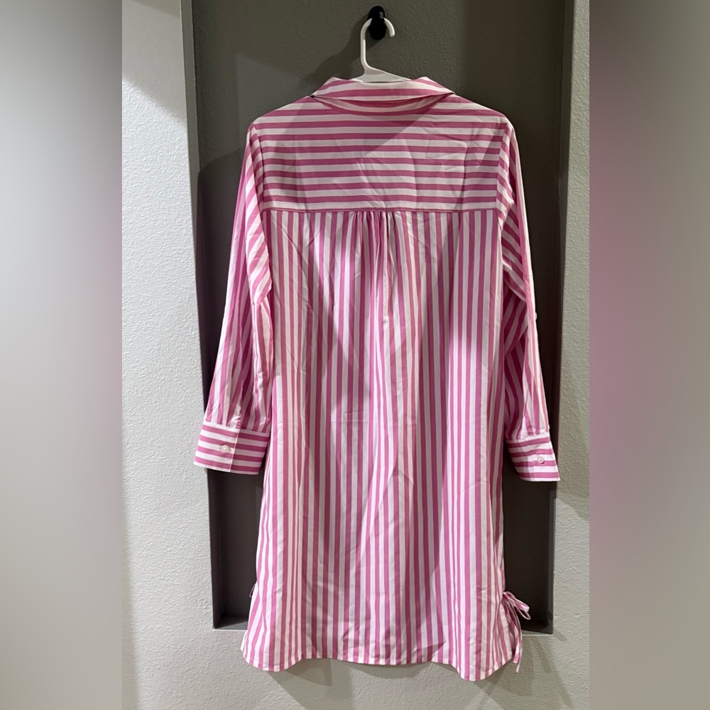Denim & Co. Beach Regular Striped Quick Dry Cover Up Dress with Ties. - Picture 3 of 5